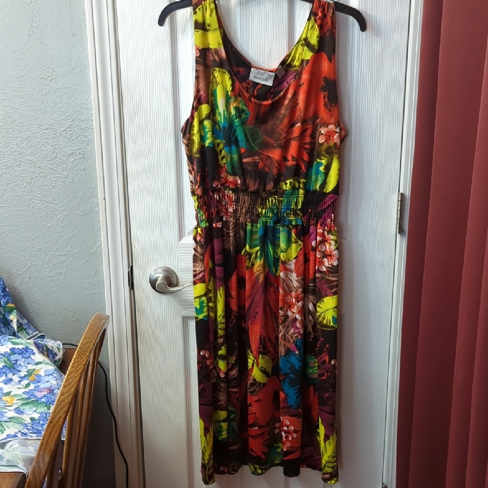 Avenue Red and Yellow Sleeveless Sundress